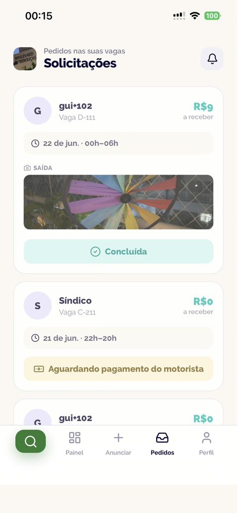Tela do app Vagô: Pedidos e check-out com foto.